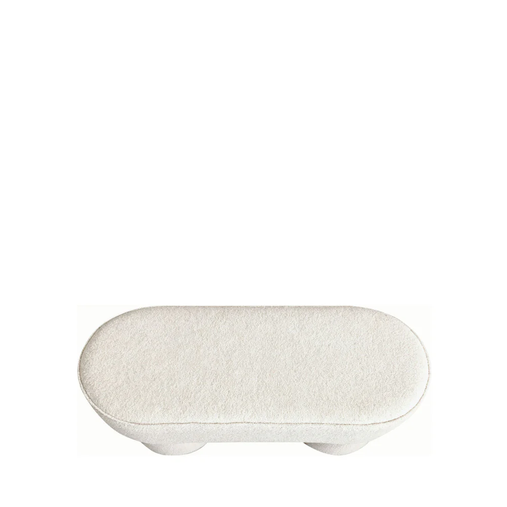 Arlo - Banc Arrondie - Tissu Bouclette - Blanc - Image 4