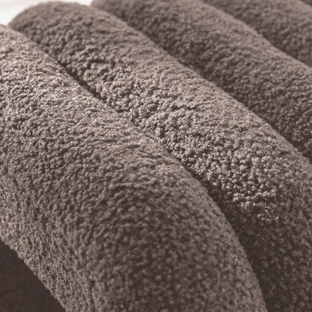 Mui - Lot De 2 Tabourets Rembourrés - Tissu Bouclette - Taupe - Image 6
