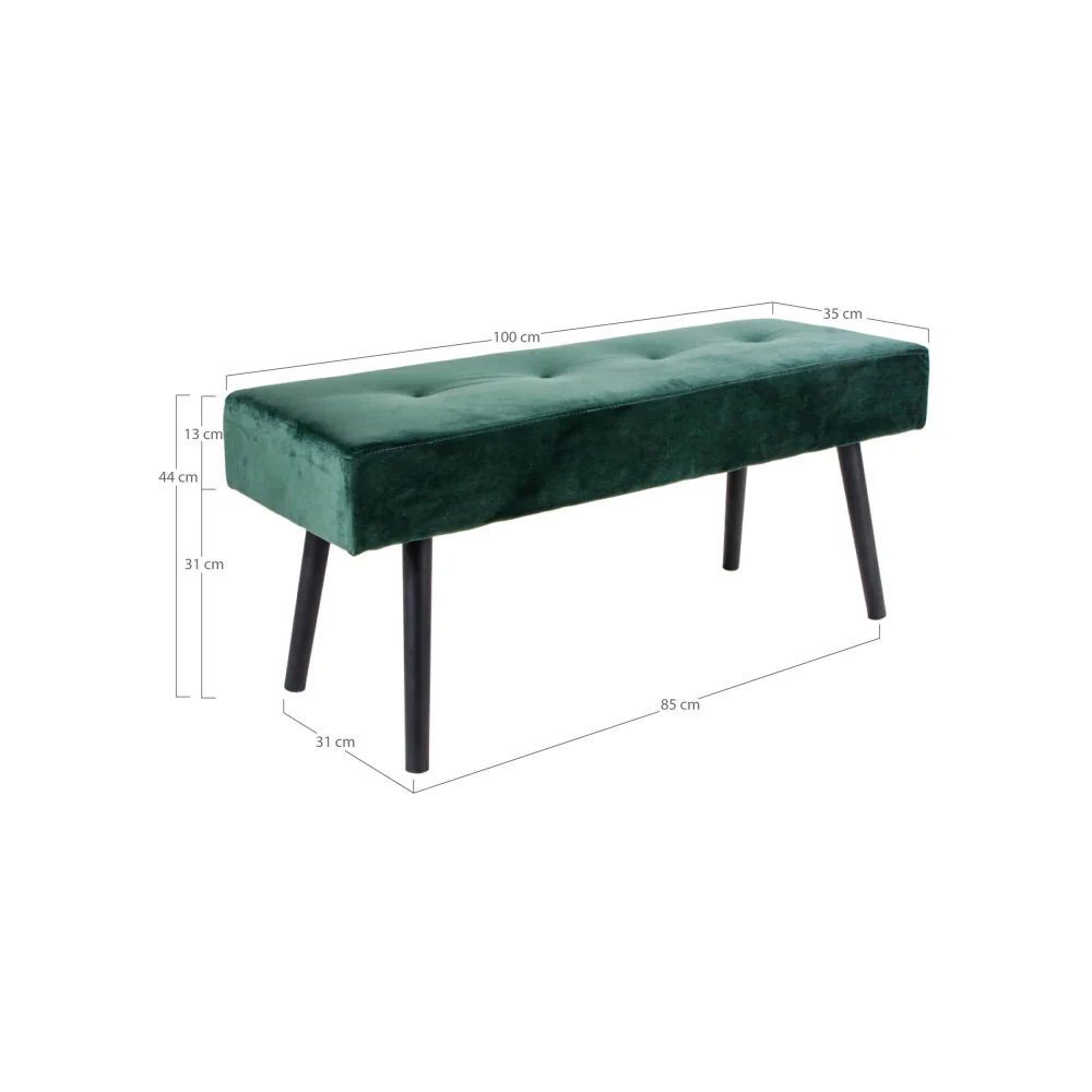 Skiby - Banc - Velours - Vert - Image 7