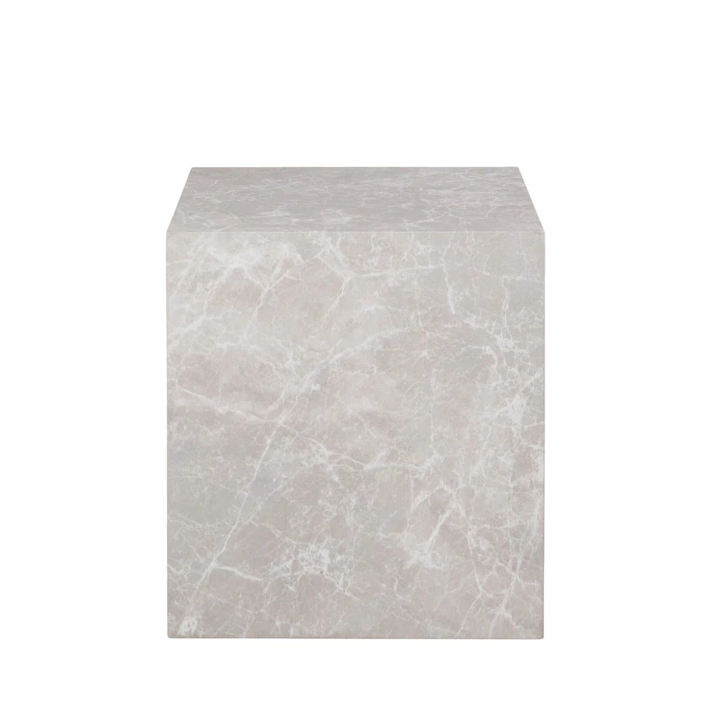 Prague - Table D'appoint - Effet Marbre - Beige - Image 2