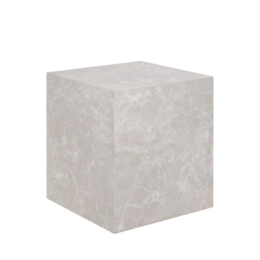 Prague - Table D'appoint - Effet Marbre - Beige - Image 3