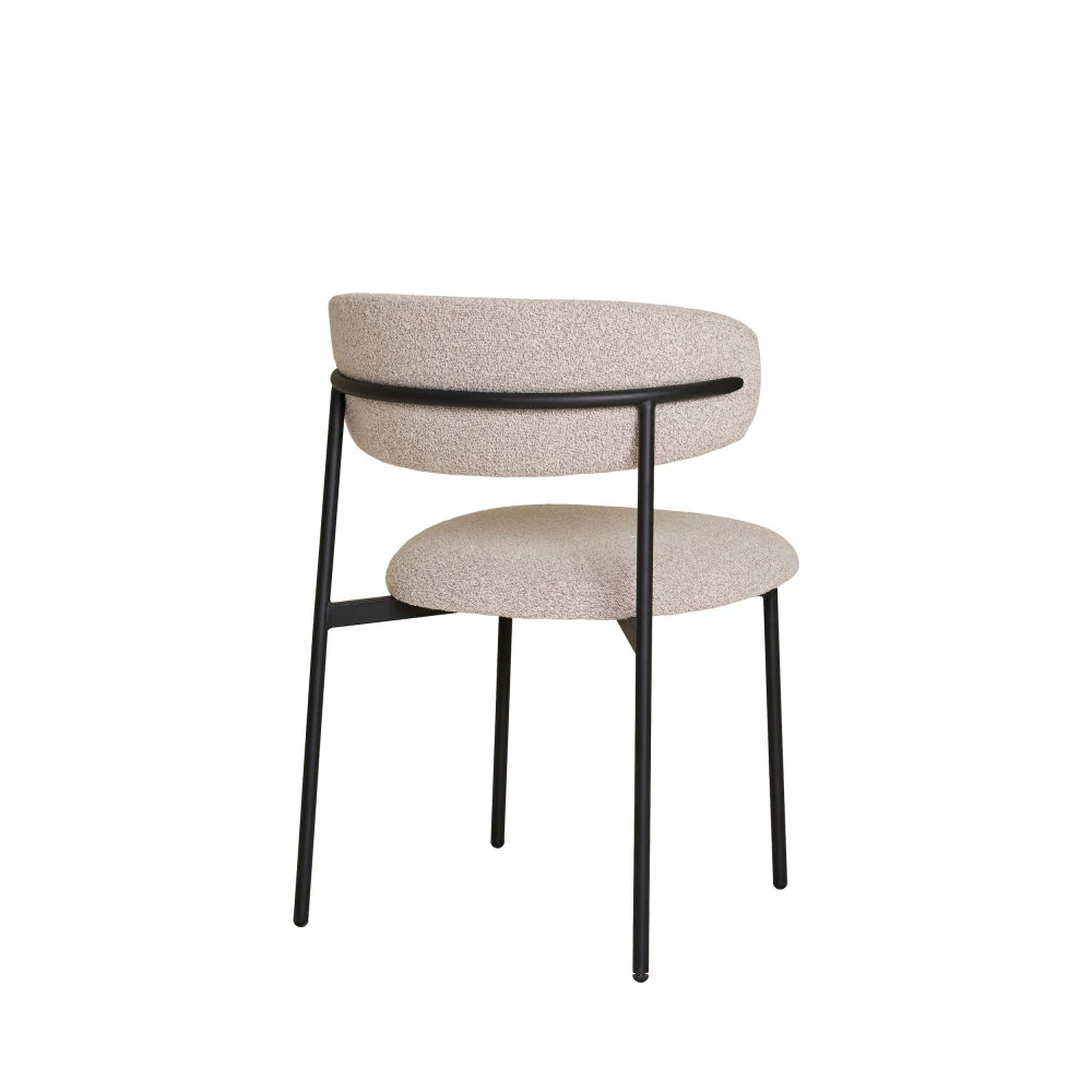 Mira - Lot De 2 Chaises - Tissu Bouclette & Métal - Beige - Image 5