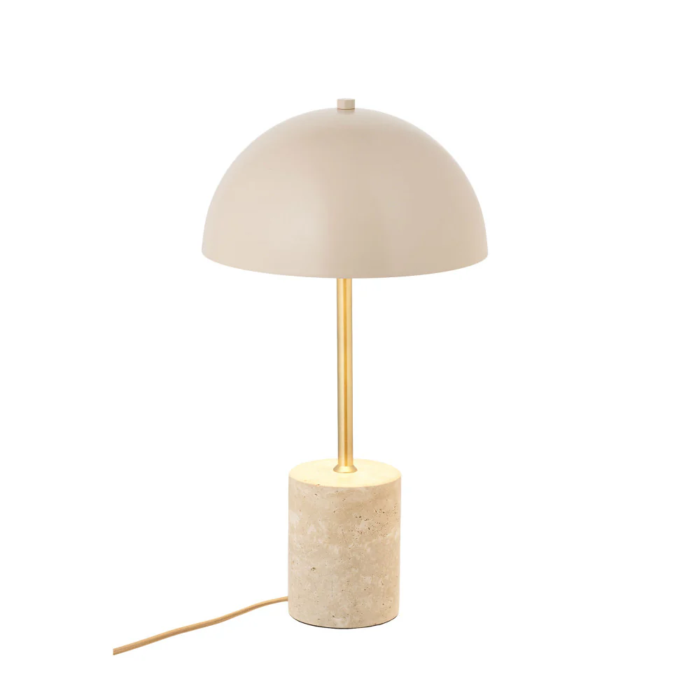 Sheffield - Lampe À Poser En Marbre Et Métal - Beige - Image 3