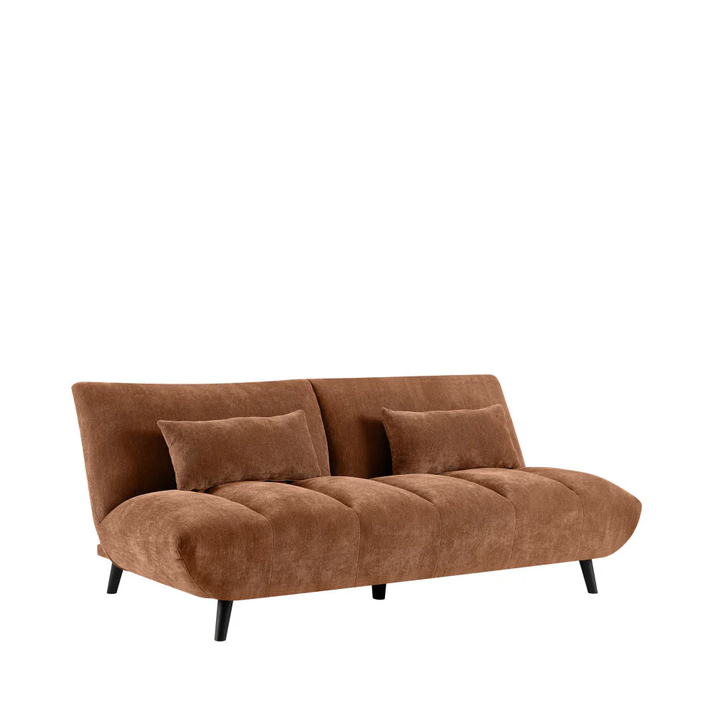 Peco - Canapé Convertible 3 Places - Tissu Chenille - Rouille - Image 2