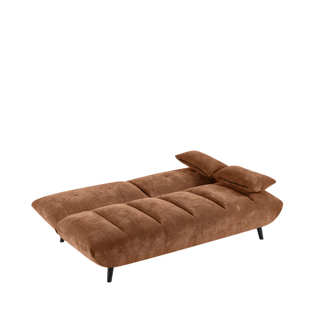 Peco - Canapé Convertible 3 Places - Tissu Chenille - Rouille - Image 3