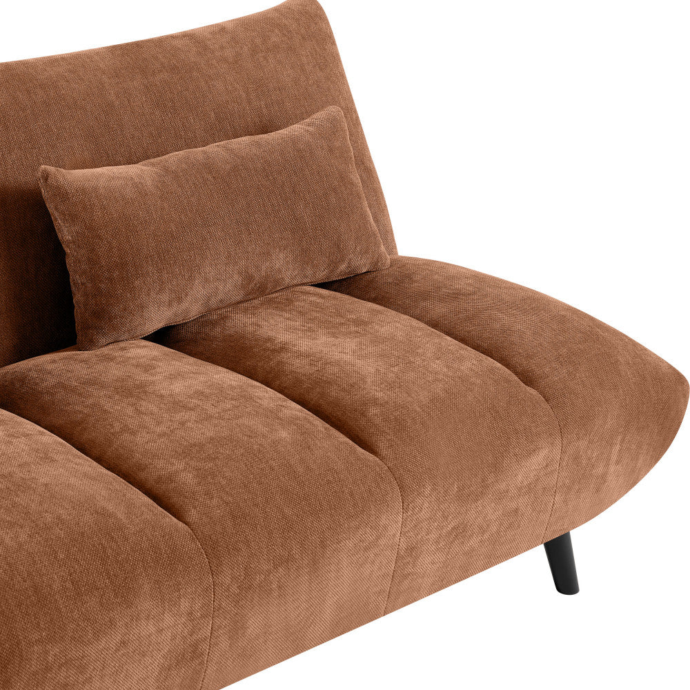 Peco - Canapé Convertible 3 Places - Tissu Chenille - Rouille - Image 8