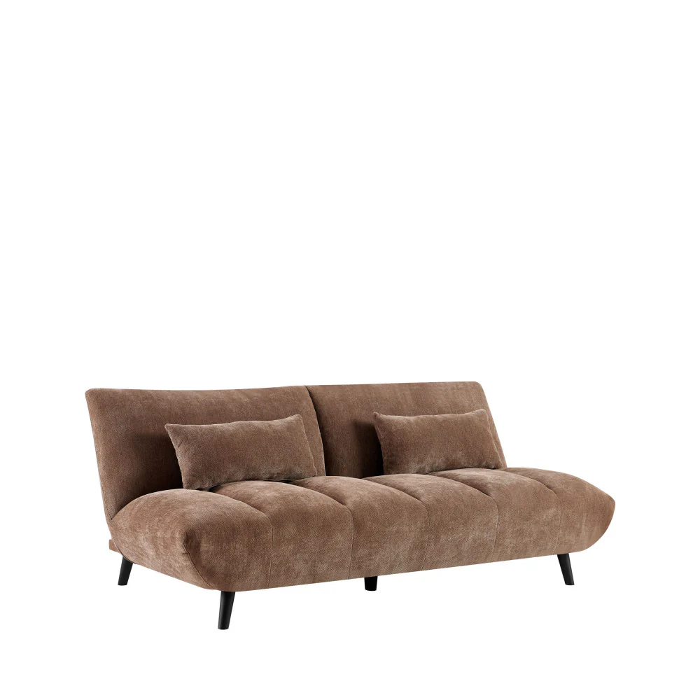 Peco - Canapé Convertible 3 Places - Tissu Chenille - Marron - Image 2