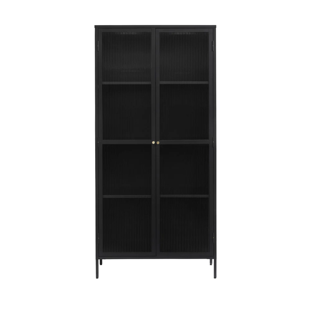 Bjorn - Vaisselier 2 Portes Stié Et Métal - Verre - Noir - Image 2
