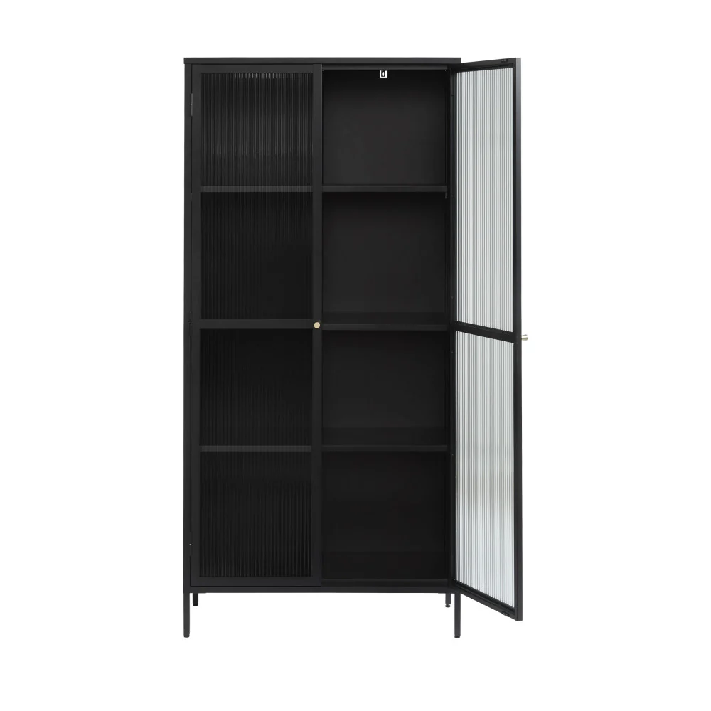 Bjorn - Vaisselier 2 Portes Stié Et Métal - Verre - Noir - Image 5
