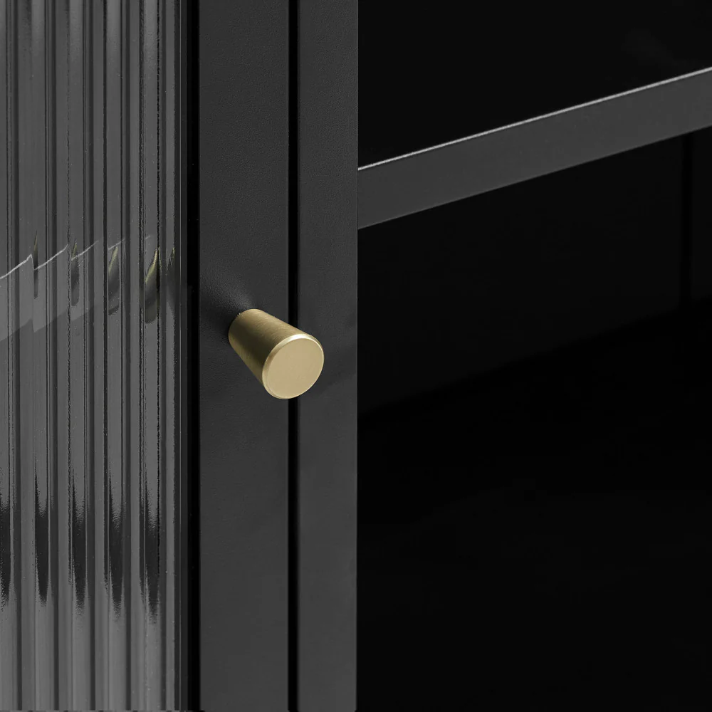 Bjorn - Vaisselier 2 Portes Stié Et Métal - Verre - Noir - Image 6