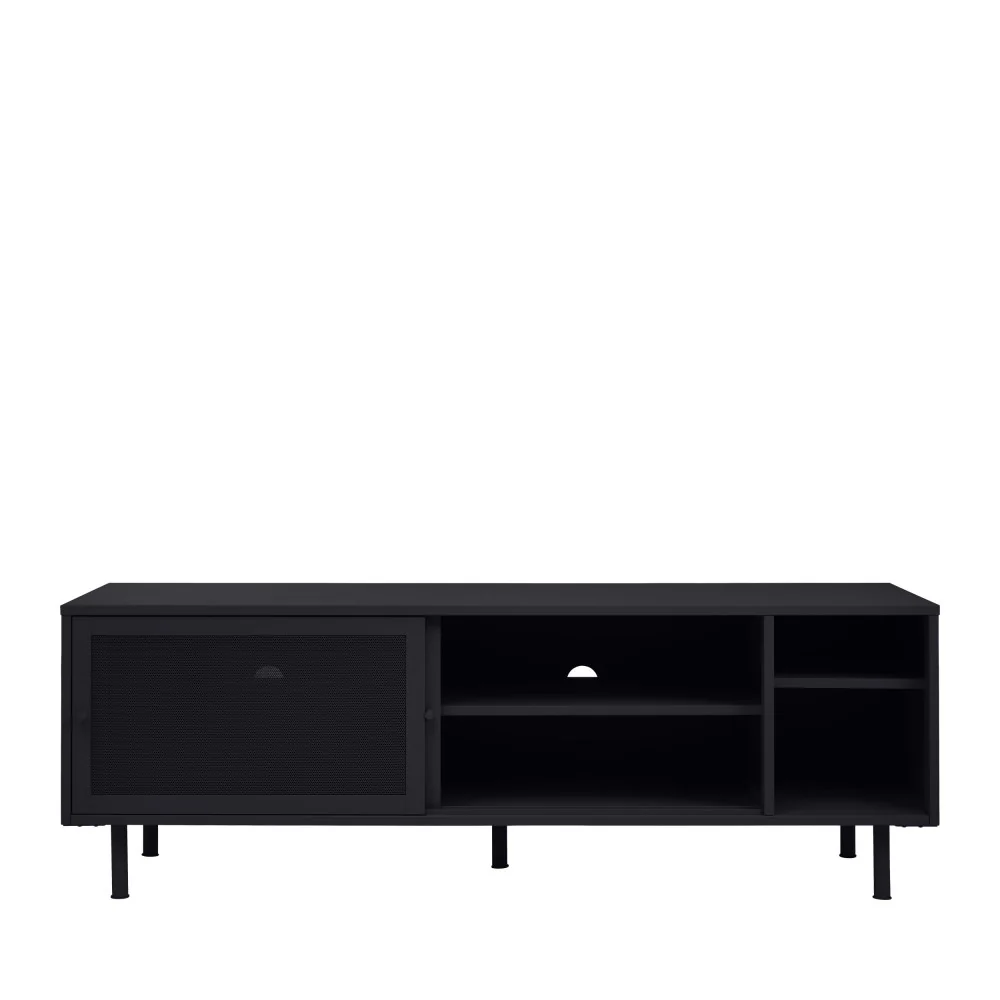 Kiso - Meuble TV 2 Portes, 2 Niches - Métal - Noir - Image 6
