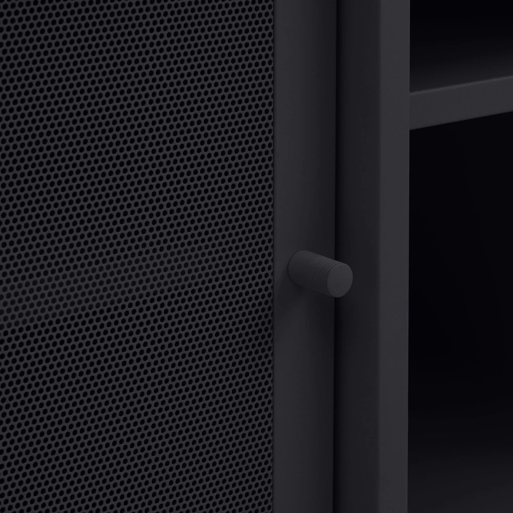Kiso - Meuble TV 2 Portes, 2 Niches - Métal - Noir - Image 8