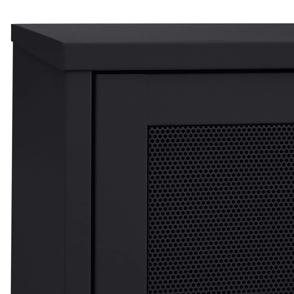 Kiso - Meuble TV 2 Portes, 2 Niches - Métal - Noir - Image 9