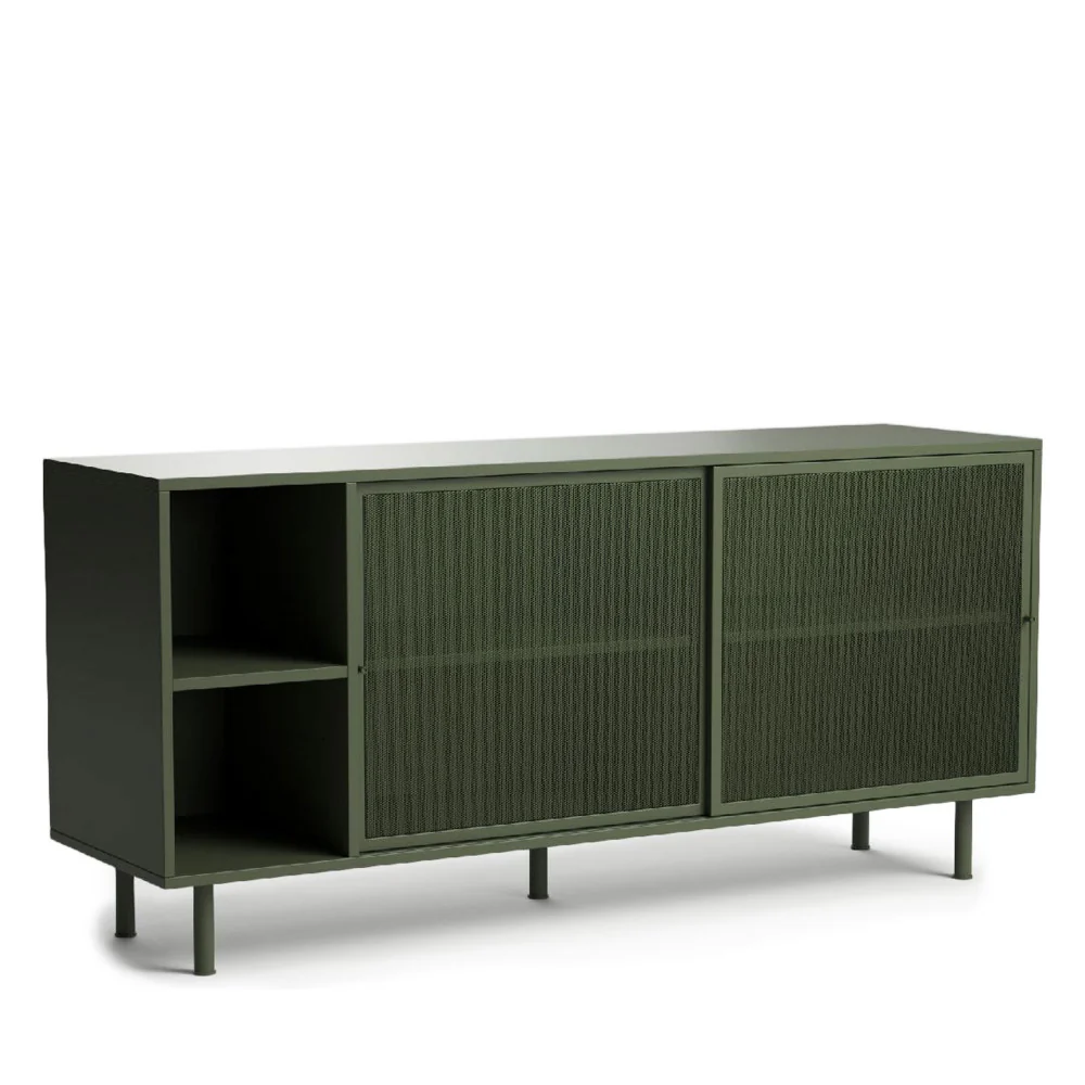 Kiso - Buffet 2 Portes, 2 Niches - Métal - Vert olive - Image 4