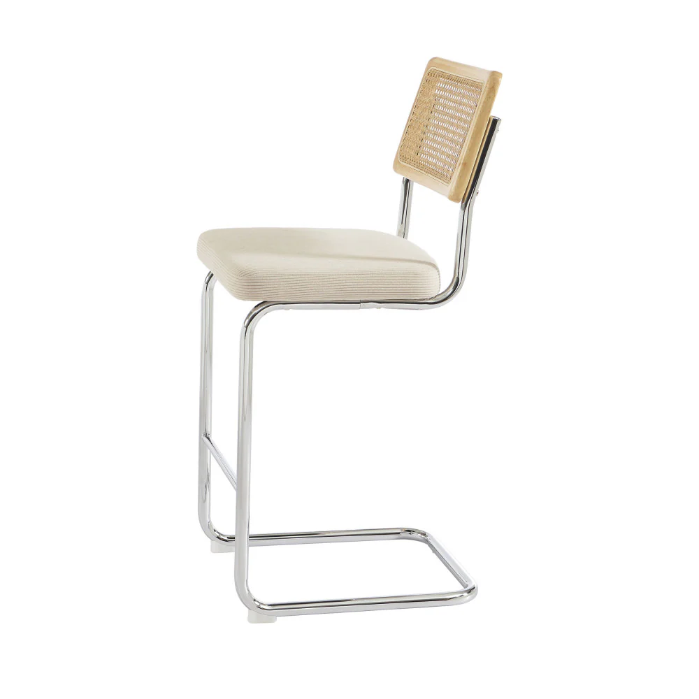 Skana - Lot De 2 Chaises De Bar - Velours Côtelé - Beige - Image 6