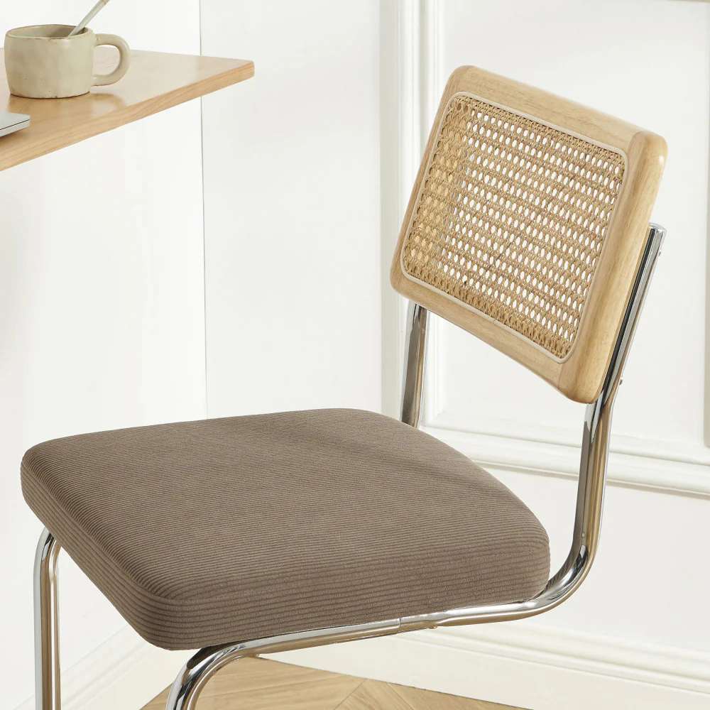 Skana - Lot De 2 Chaises De Bar - Velours Côtelé - Taupe - Image 10