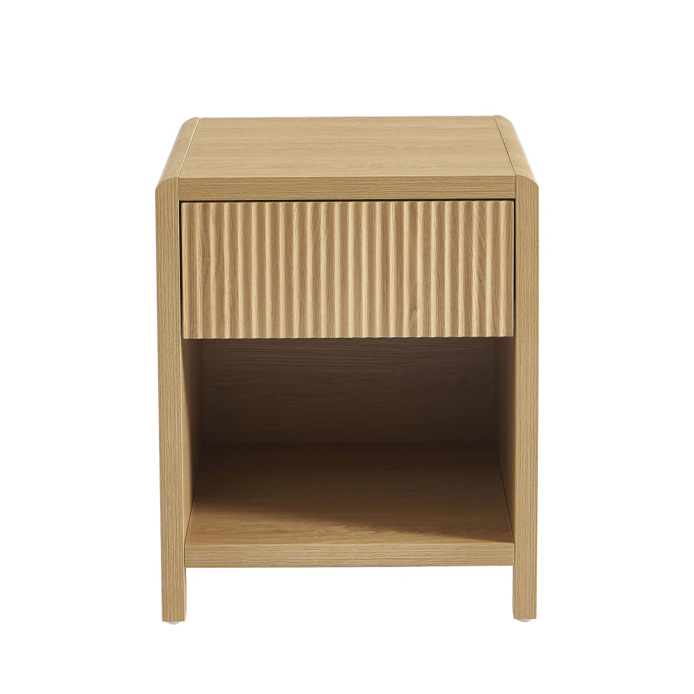 Paula - Table De Chevet 1 Tiroir - Bois - Bois clair - Image 2