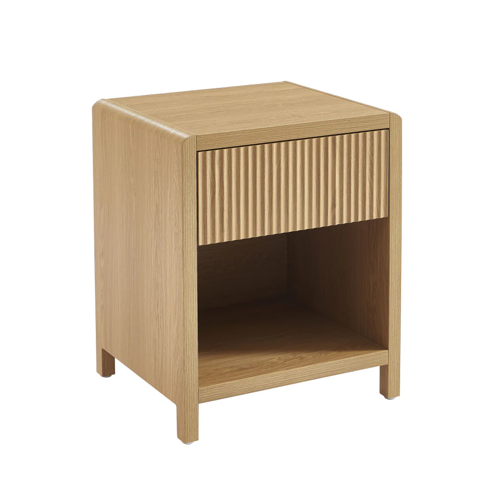 Paula - Table De Chevet 1 Tiroir - Bois - Bois clair - Image 3