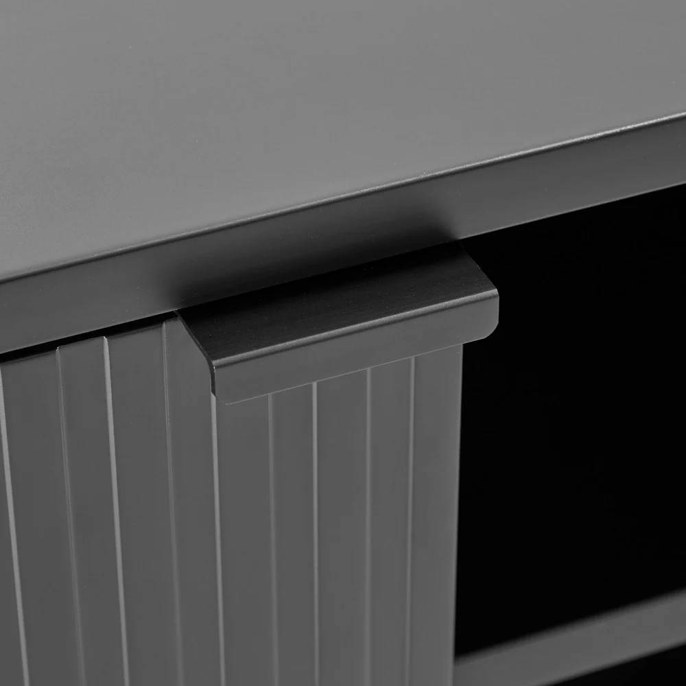 Molly - Meuble Tv 2 Portes, 2 Niches Et Métal - Bois - Noir - Image 8