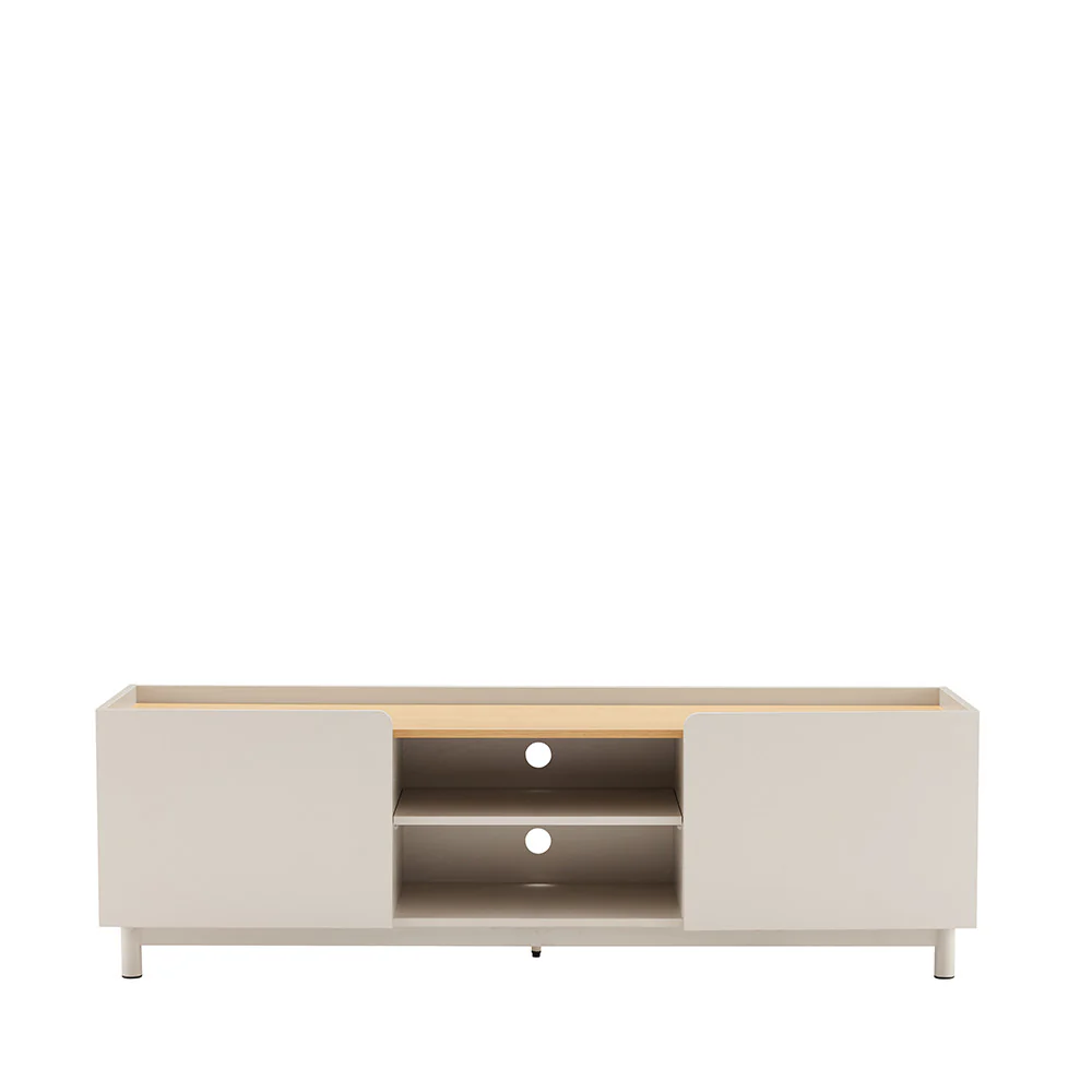 Stanley - Meuble TV 2 Portes Et Métal - Bois - Beige - Image 12