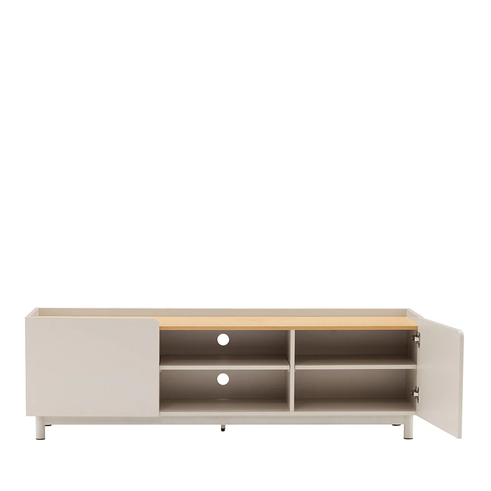 Stanley - Meuble TV 2 Portes Et Métal - Bois - Beige - Image 7