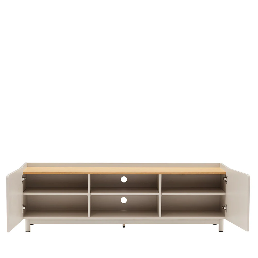Stanley - Meuble TV 2 Portes Et Métal - Bois - Beige - Image 8