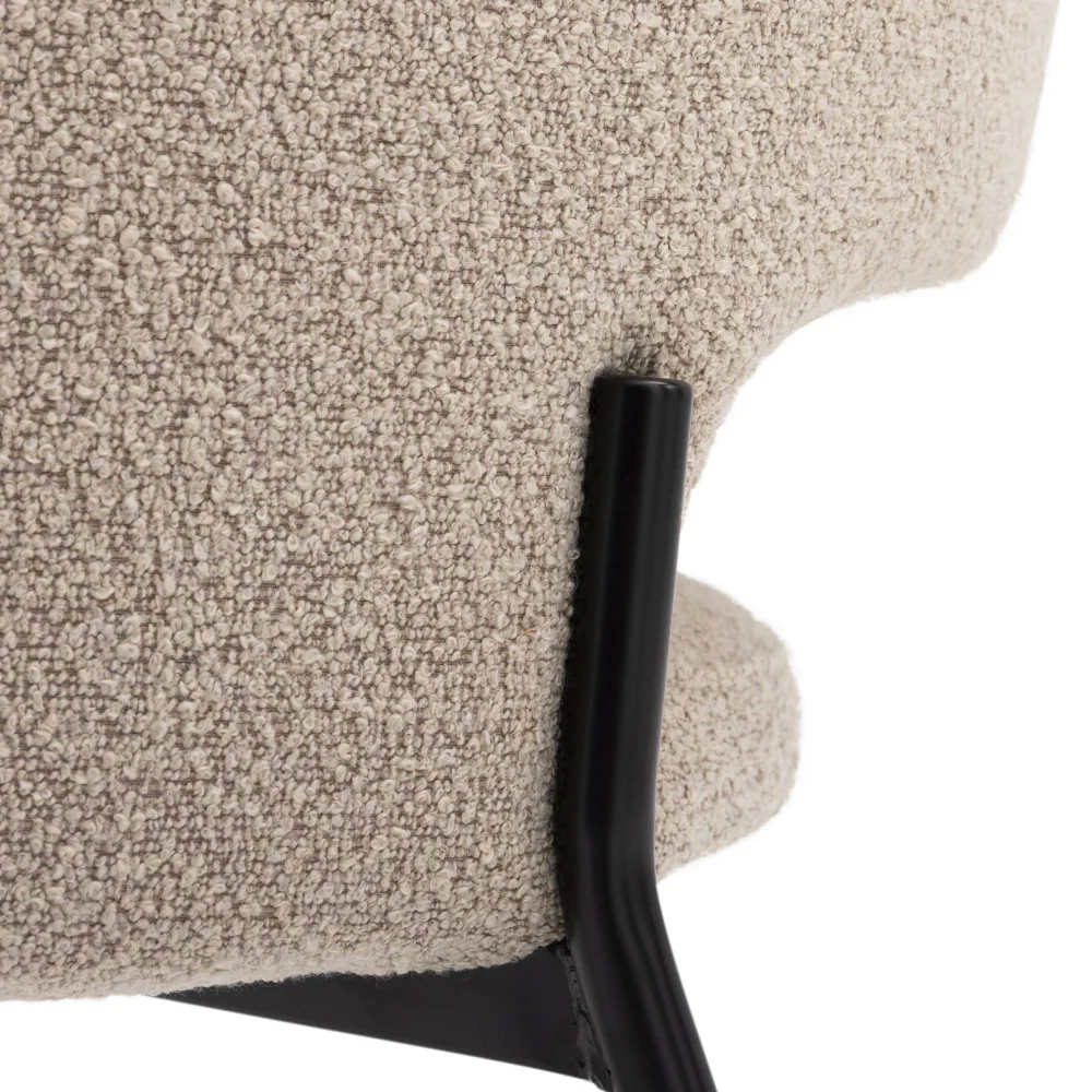 Soren - Lot De 2 Chaises - Tissu Bouclette & Métal - Beige chiné - Image 5