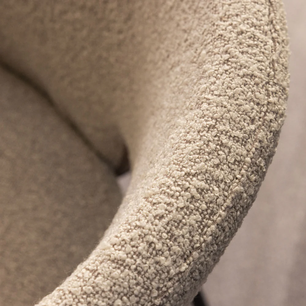 Soren - Lot De 2 Chaises - Tissu Bouclette & Métal - Beige chiné - Image 7