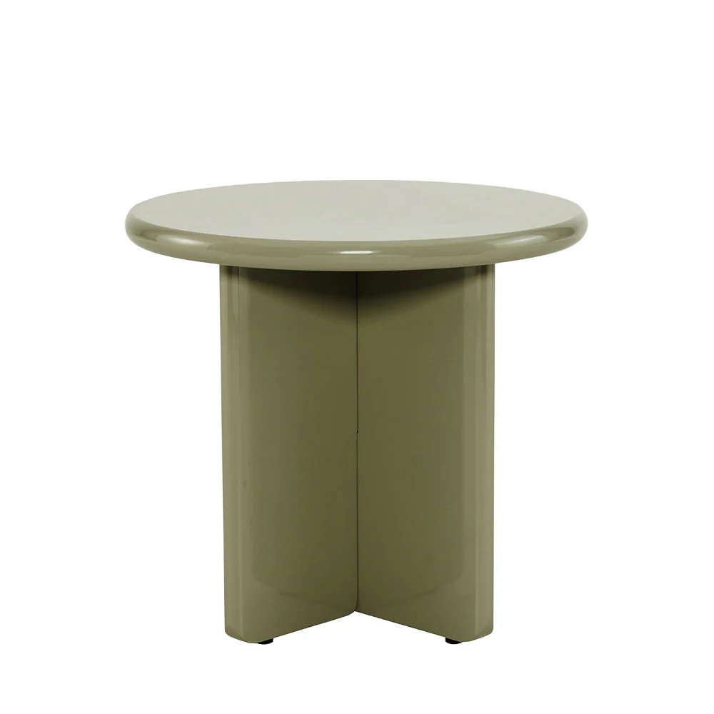 Paloma - Table D'appoint Ronde - Bois Laqué - Vert - Image 2