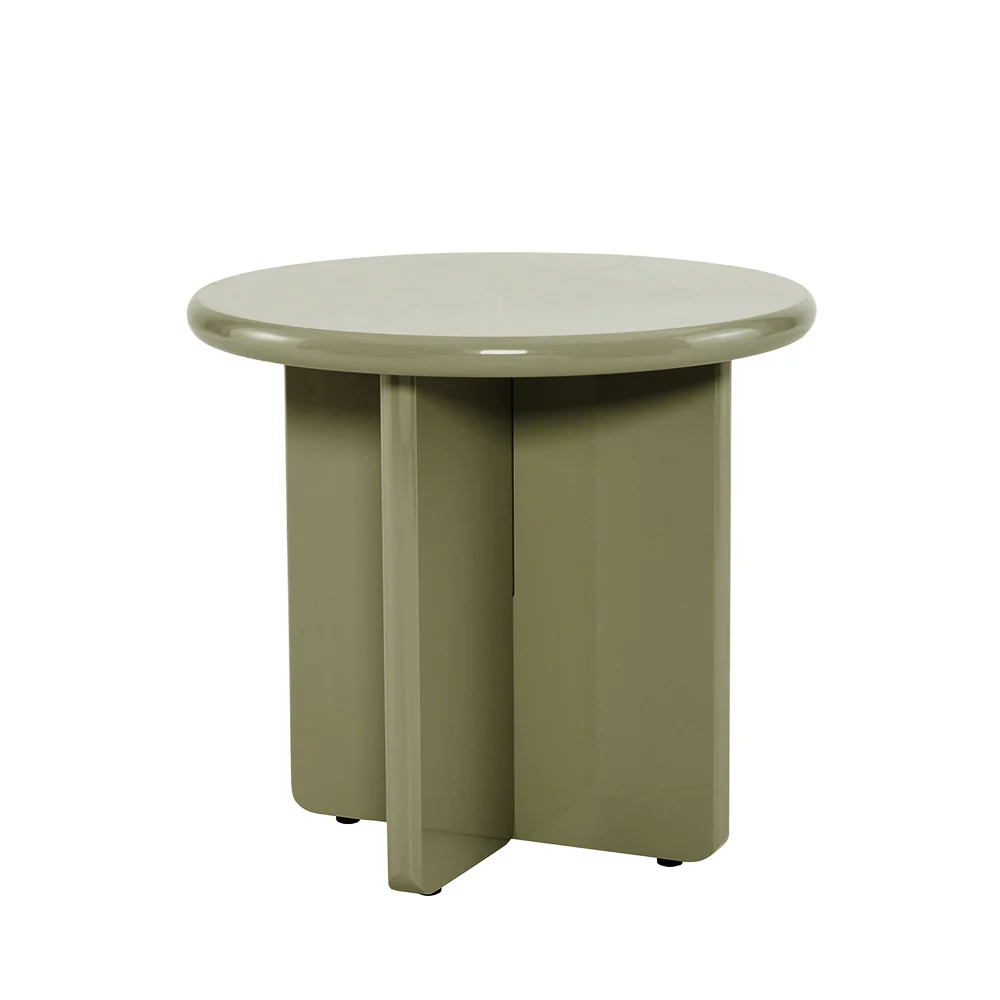 Paloma - Table D'appoint Ronde - Bois Laqué - Vert - Image 3
