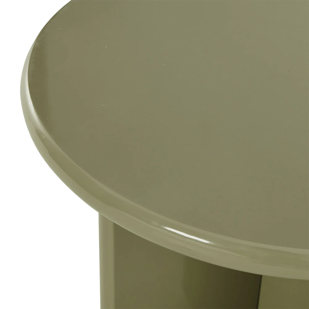 Paloma - Table D'appoint Ronde - Bois Laqué - Vert - Image 4