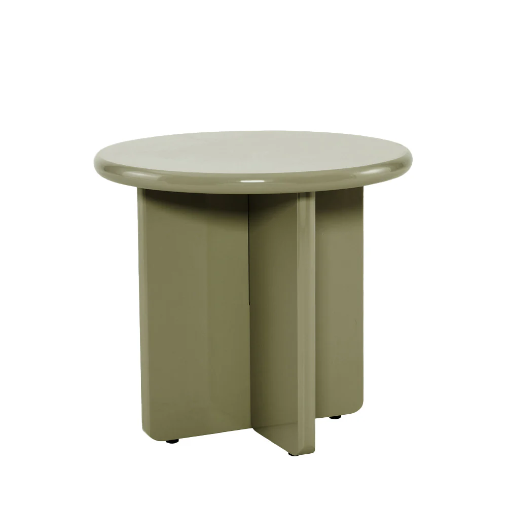 Paloma - Table D'appoint Ronde - Bois Laqué - Vert - Image 5