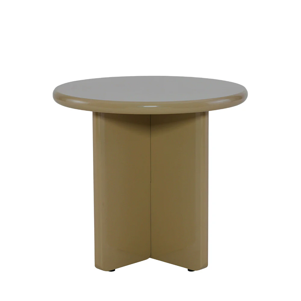 Paloma - Table D'appoint Ronde - Bois Laqué - Marron - Image 2