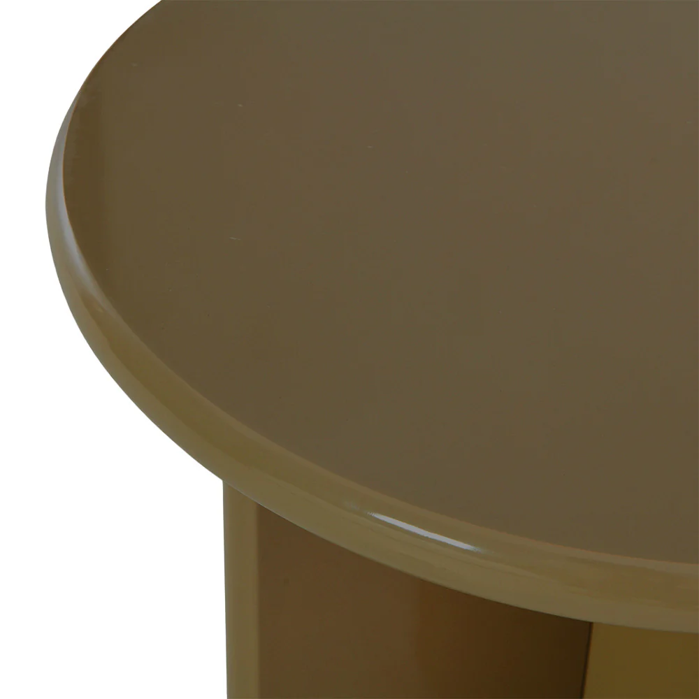 Paloma - Table D'appoint Ronde - Bois Laqué - Marron - Image 4