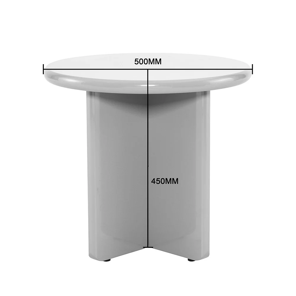 Paloma - Table D'appoint Ronde - Bois Laqué - Marron - Image 8