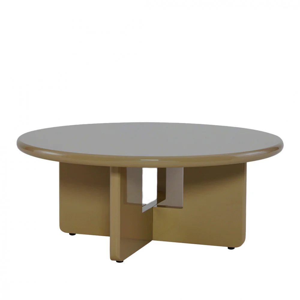 Paloma - Table Basse Ronde - Bois Laqué - Marron - Image 2
