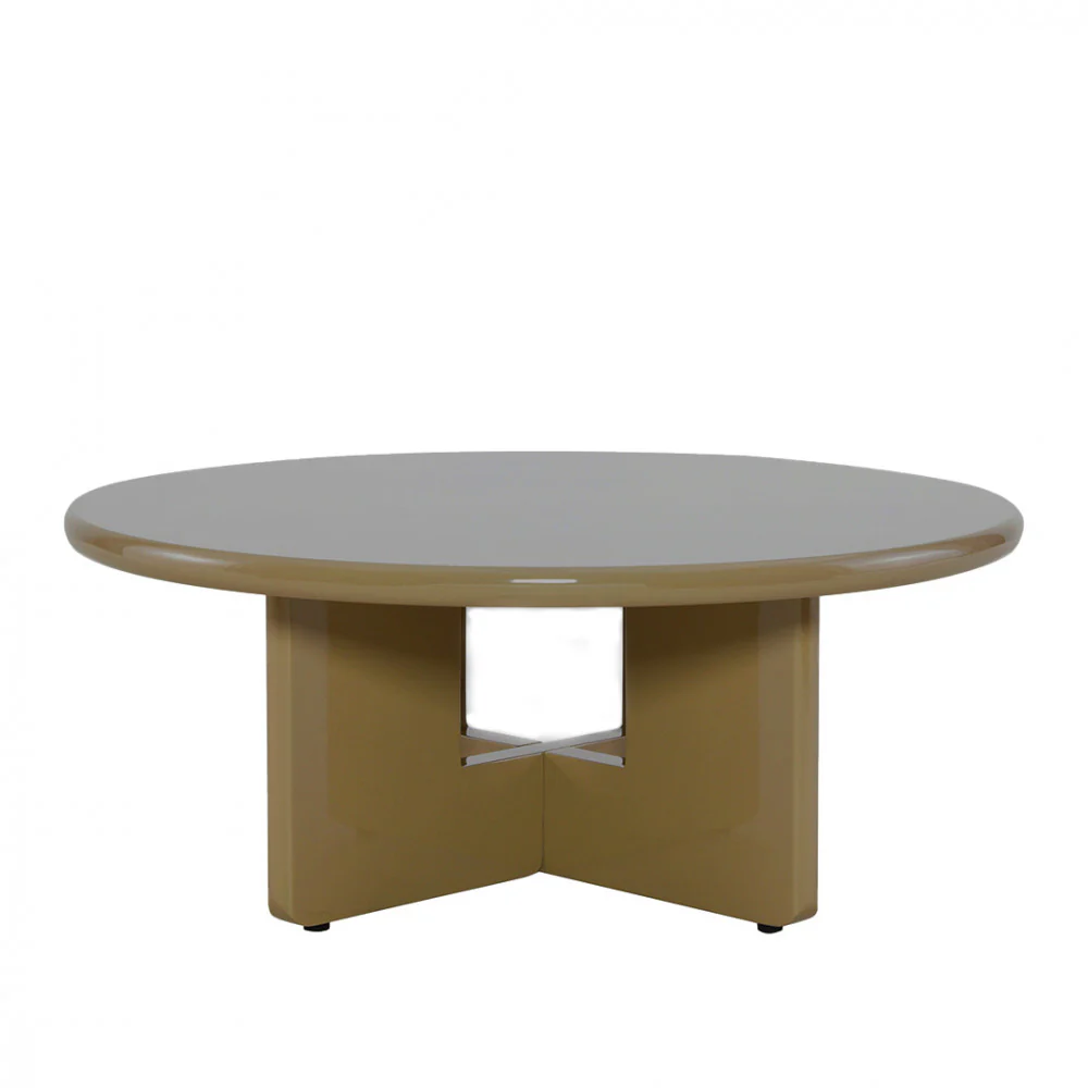 Paloma - Table Basse Ronde - Bois Laqué - Marron - Image 3