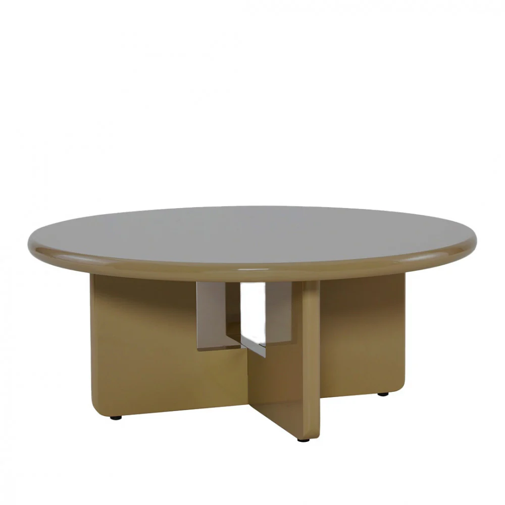 Paloma - Table Basse Ronde - Bois Laqué - Marron - Image 4