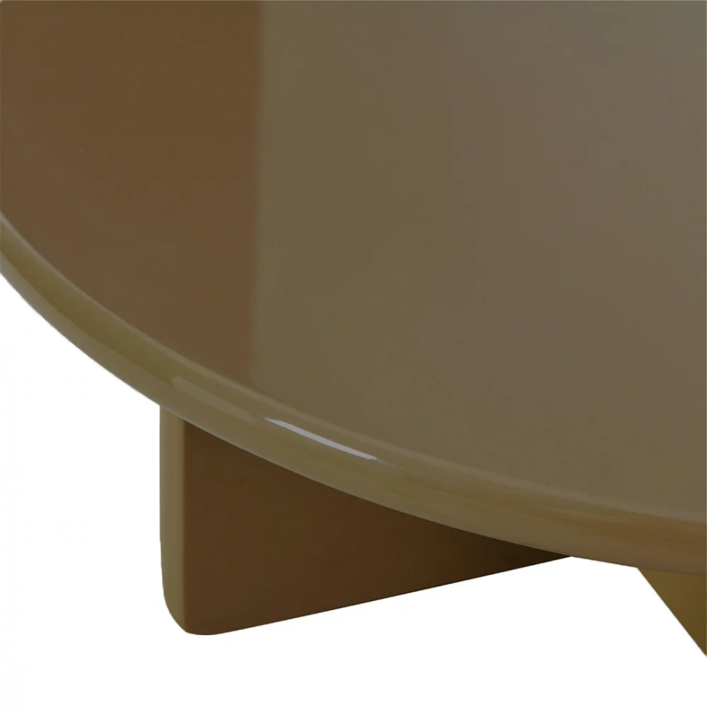 Paloma - Table Basse Ronde - Bois Laqué - Marron - Image 5