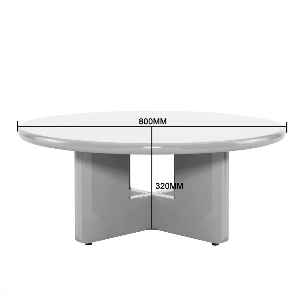 Paloma - Table Basse Ronde - Bois Laqué - Marron - Image 8