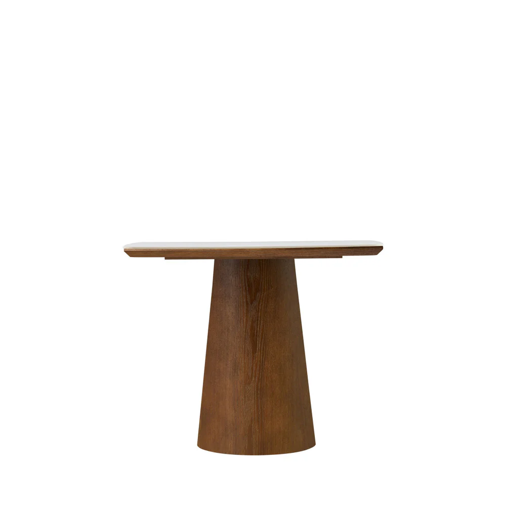 Reno - Table À Manger 8 Personnes - Effet Marbre & Bois - Bois foncé - Image 5