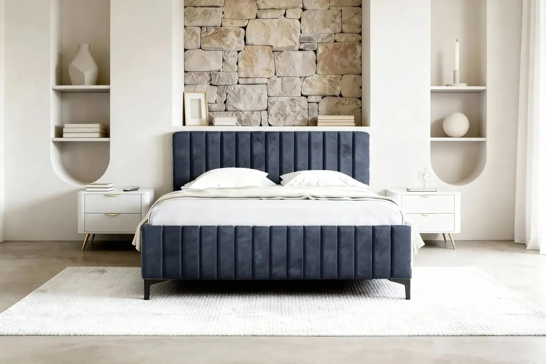 Eden - Lit Coffre Tissu Velours 140X200Cm - Image 11