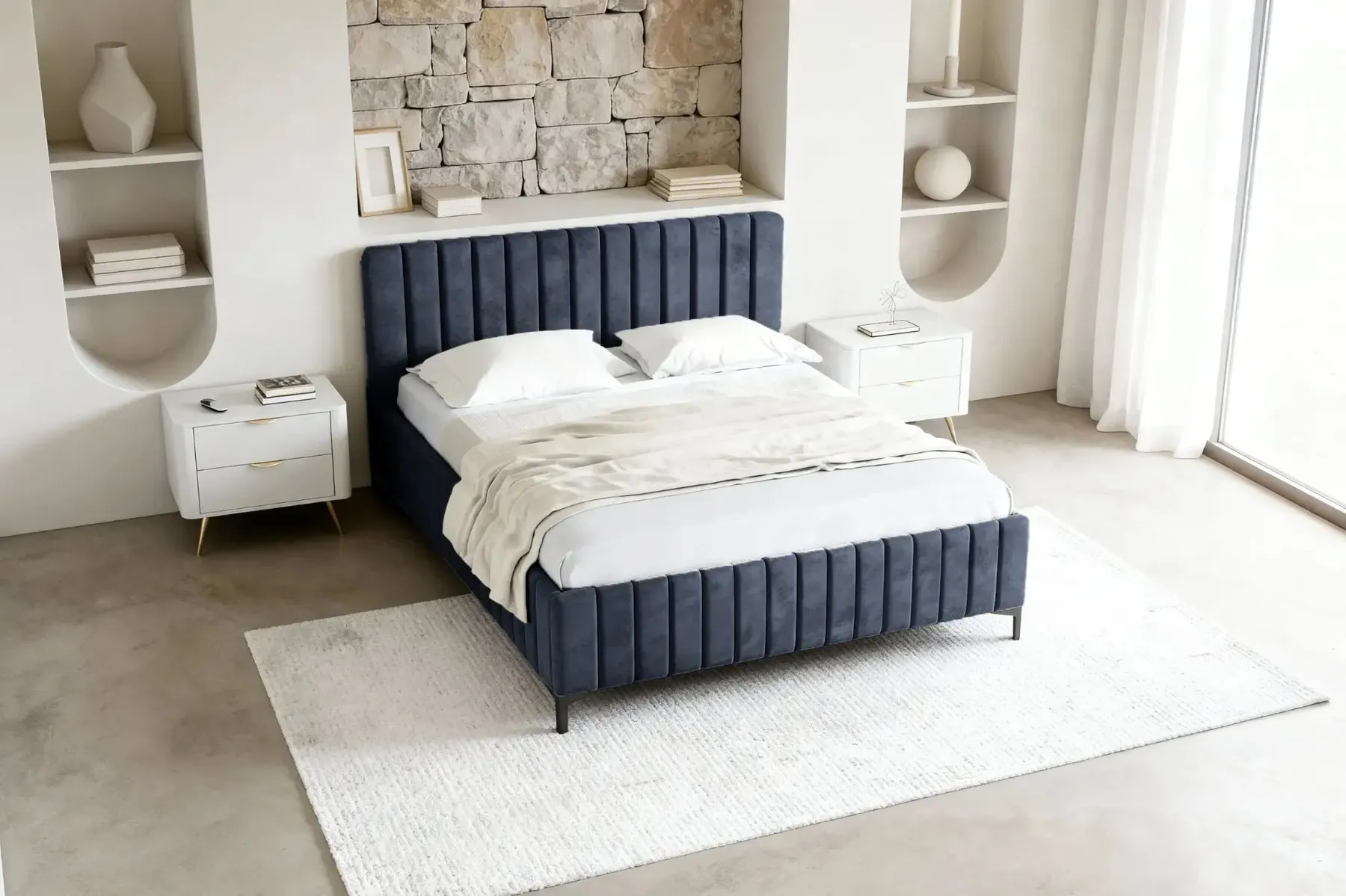 Eden - Lit Coffre Tissu Velours 140X200Cm - Image 14