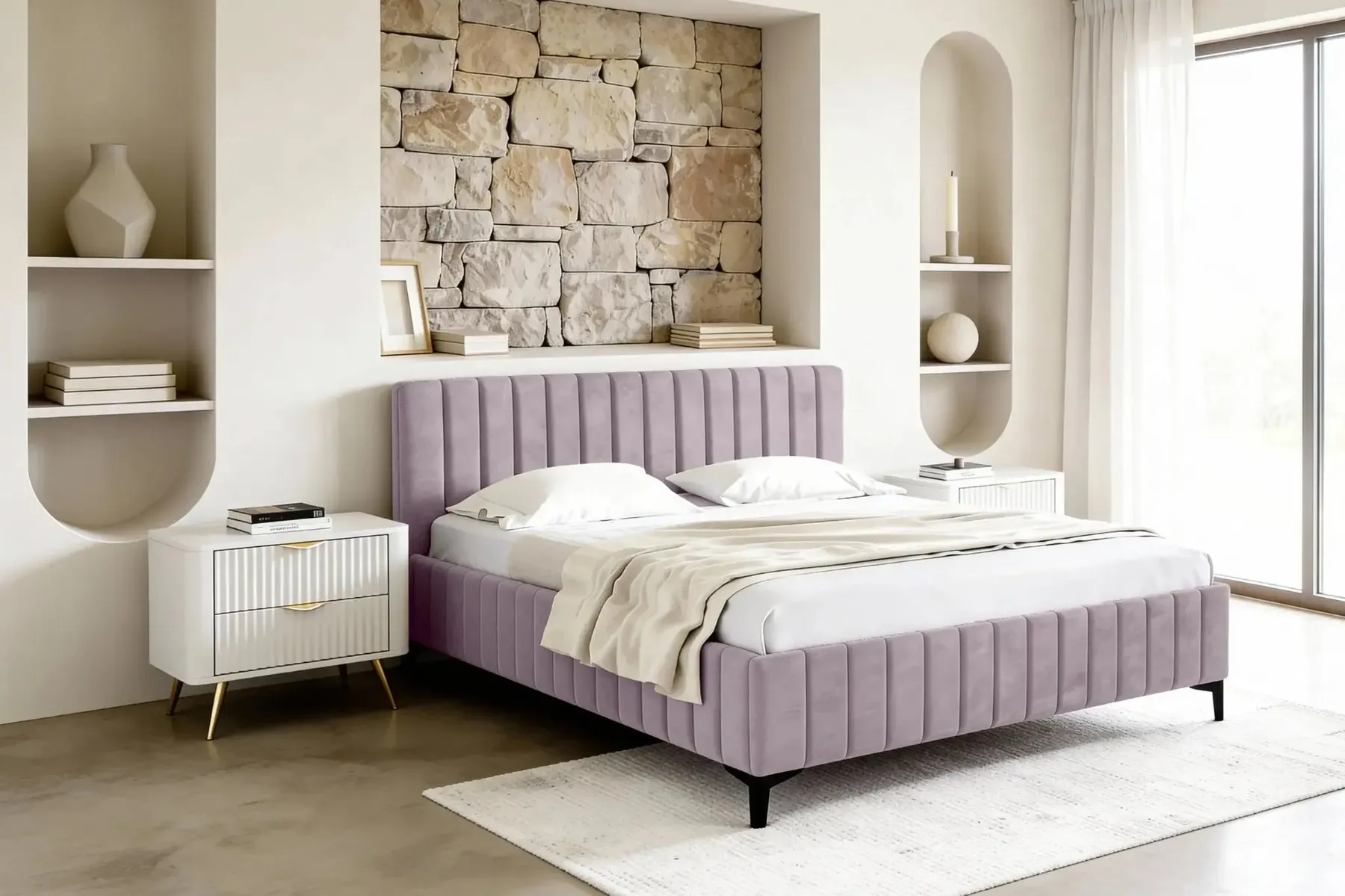 Eden - Lit Coffre Tissu Velours 140X200Cm - Image 19