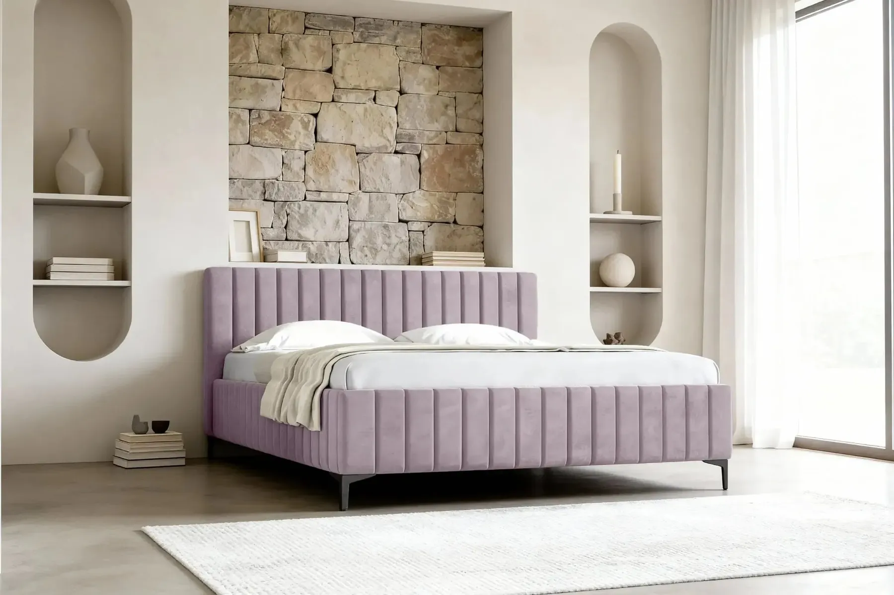Eden - Lit Coffre Tissu Velours 140X200Cm - Image 22
