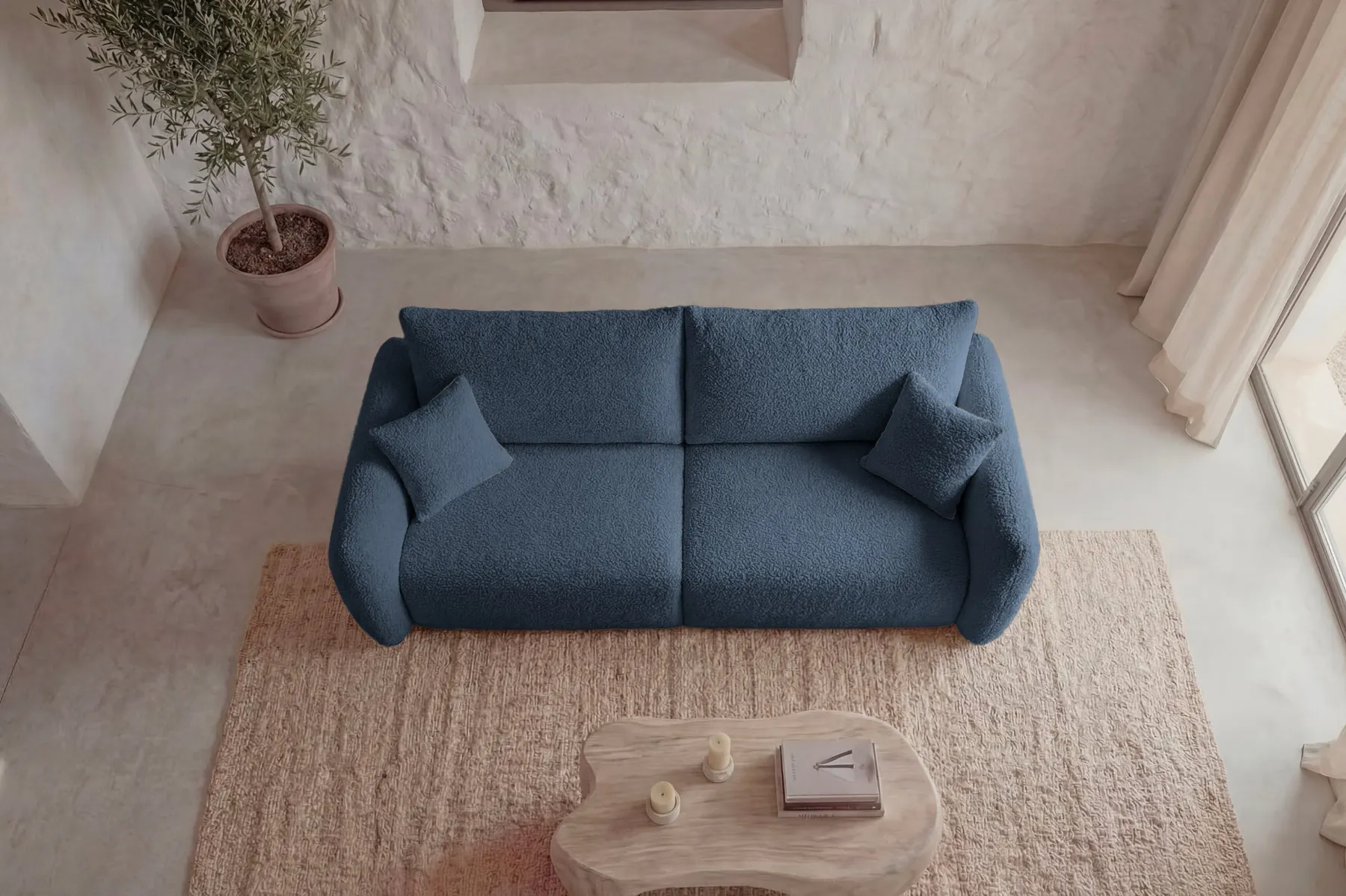 Elio - Canapé Convertible Tissu Bouclette 3 Places - Image 17