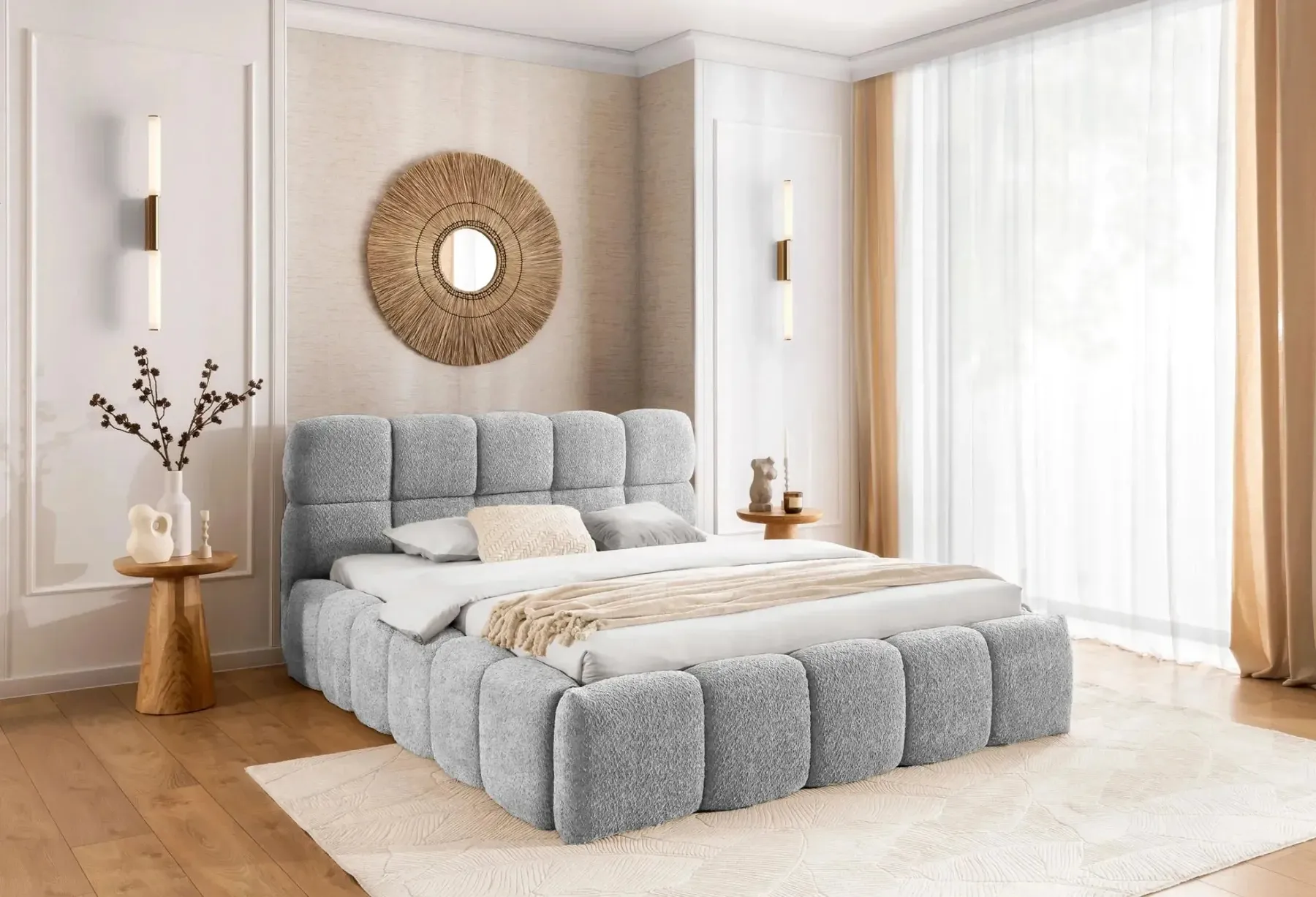 Elise - Lit Coffre Tissu Bouclette 140X200Cm - Image 17