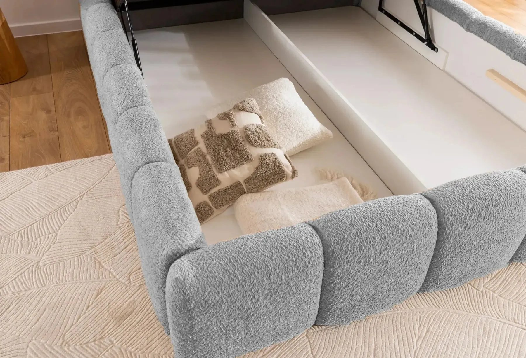 Elise - Lit Coffre Tissu Bouclette 140X200Cm - Image 22