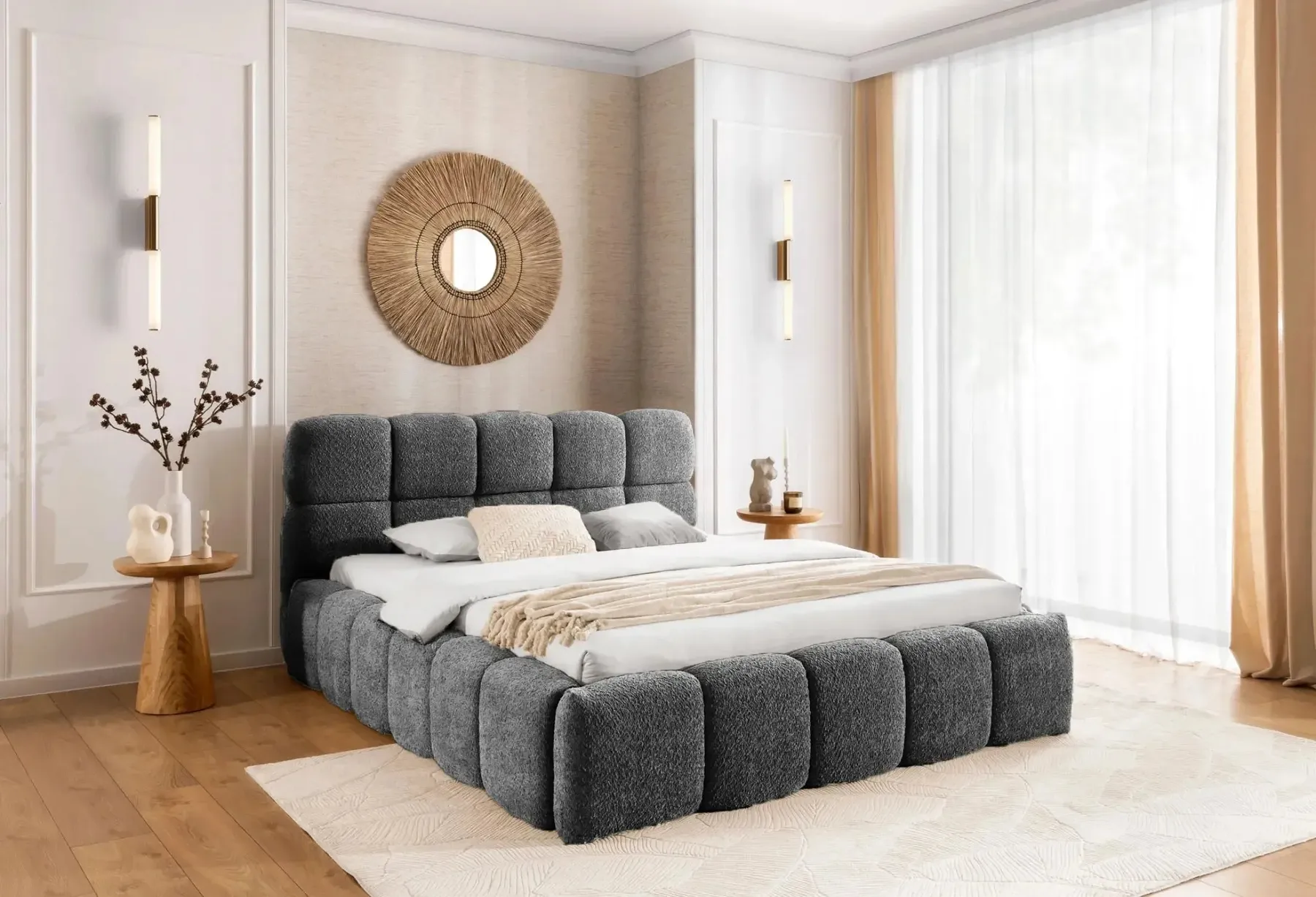 Elise - Lit Coffre Tissu Bouclette 140X200Cm - Image 25