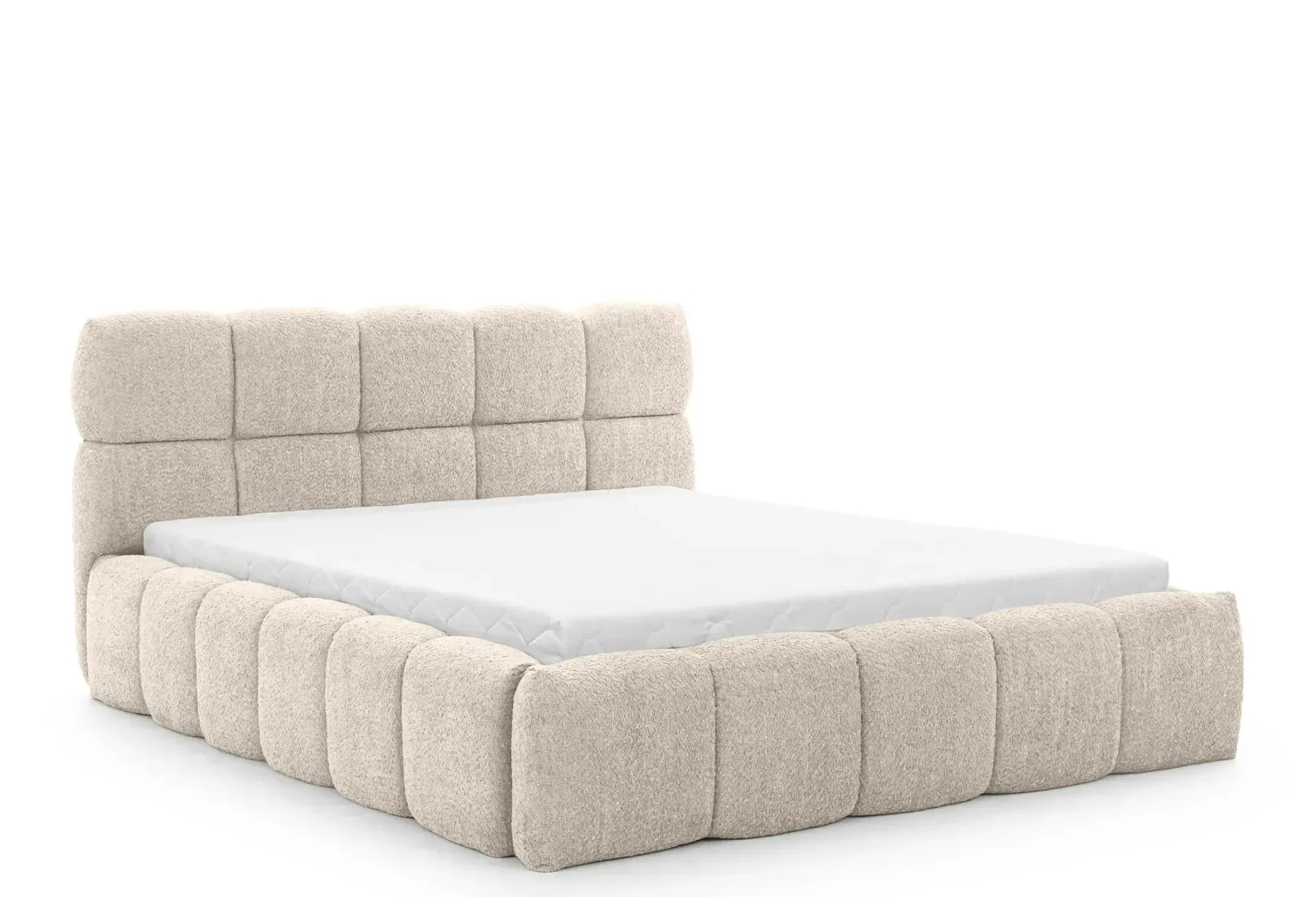 Elise - Lit Coffre Tissu Bouclette 140X200Cm - Image 3